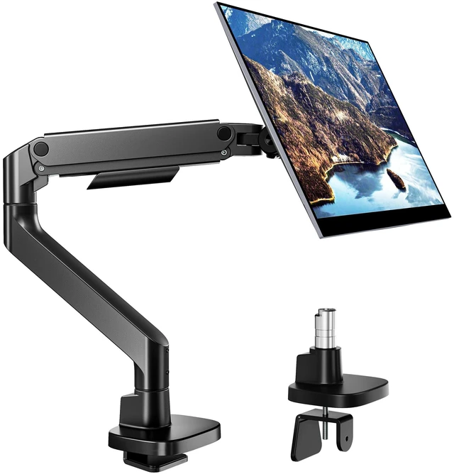 Main image of PEGZONE Single Monitor Arm for 17-49 Inch Curved Screens, Black