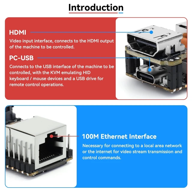 Alt view image 3 of 5 - Sipeed NanoKVM Lite, Ultra-Compact Mini KVM Over IP with RISC-V Core, Remote Server Control, HDMI USB Storage Simulation, 100Mbps Networking, Open-Source for Plug & Play Remote BIOS/OS Access