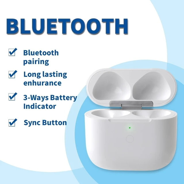 Alt view image 4 of 5 - Charging Case for Air Pods 4 Charging Case Replacement Only with Air Pod 4th Generation Charger Cases Bluetooth Sync Pairing Button Support Wired Wireless, Without Earbuds