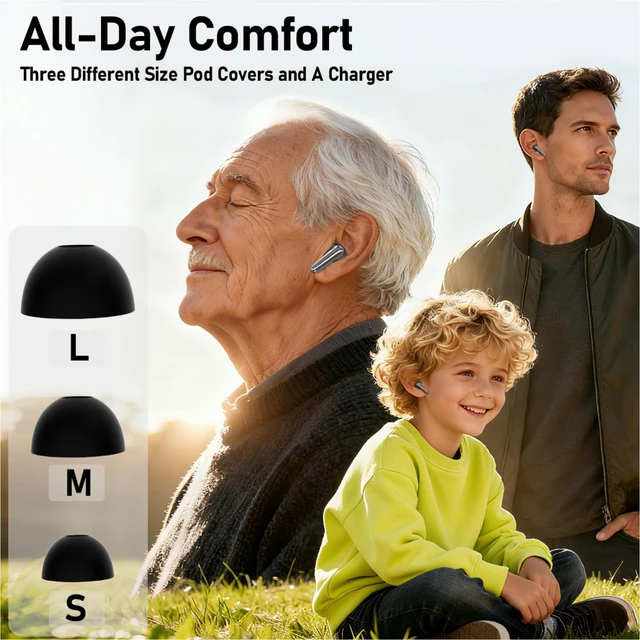 Alt view image 3 of 5 - CXPSUE Wireless Earbuds 2 Pack, ANC in-Ear Bluetooth Headphones, Big Bass Durable, Lightweight Design for Noisy Factories, Gym, and Travel, 60 Hour Long Playtime (Glossy Black)