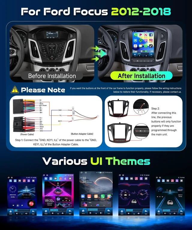 Alt view image 2 of 5 - 8Core 6G 128G Android 15 Car Radio for Ford Focus 2012-2018