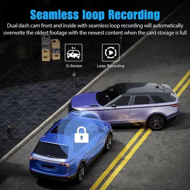 Alt view image 5 of 5 - 2K Dash Camera for Car Security Camera Dashcam Front and Rear Inside with WDR, Night Vision, G-Sensor Auto Lock, Loop Recording