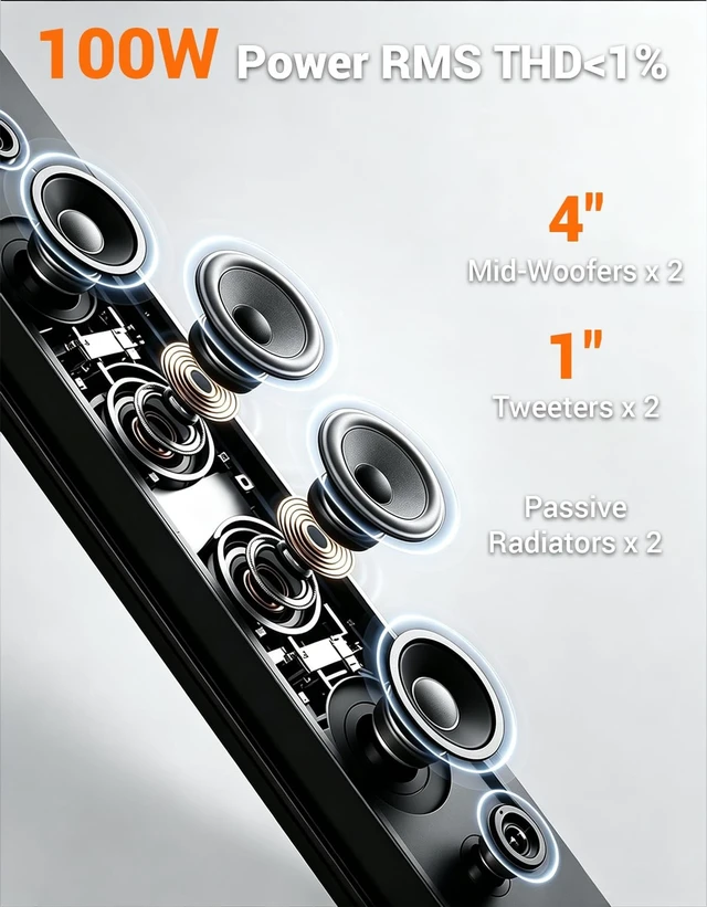 Alt view image 3 of 5 - BystralX 32 Inch UTV Sound Bar with RGB Party Lights, 115 dB Loud