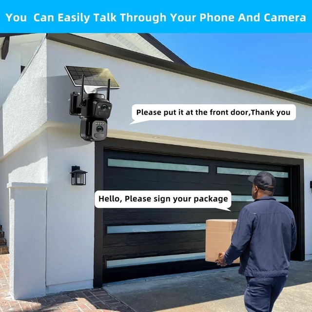 Alt view image 5 of 5 - Tutoview 4K Solar Security Cameras Wireless Outdoor Battery Powered, 2.4GHz Dual Lens Bullet & 360 PTZ Outdoor Security Camera with Solar Panel, Digital Zoom, Night Vision,PIR Sensor (1Pack)