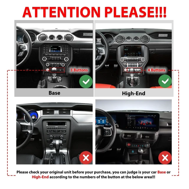 Alt view image 2 of 5 - for Ford Mustang 2015-2023(High-End) CarPlay Android Auto Navigation Stereo GPS Radio Reverse Camera Display 9" IPS Touchscreen Headunit Tablet Pad Media Player, if Applicable Quad Core 2G+64G