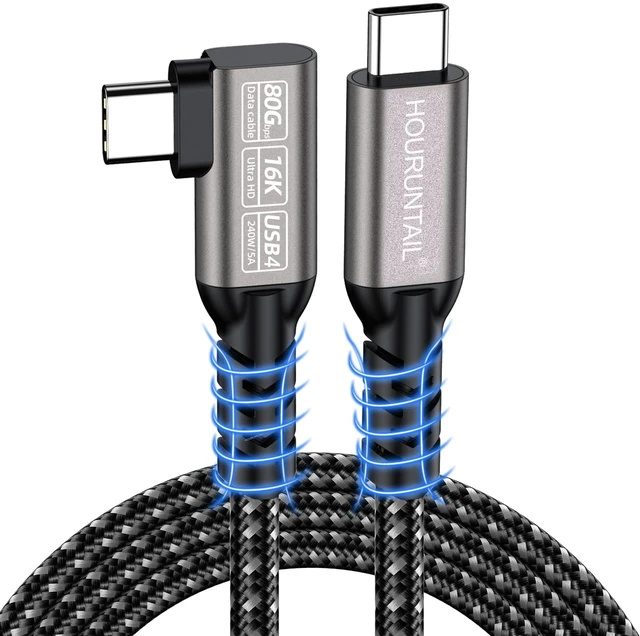 Main image of Thunderbolt 5/4/3 Cable Right Angle 4ft 1.2M,90Degree USB 4 Type C to C