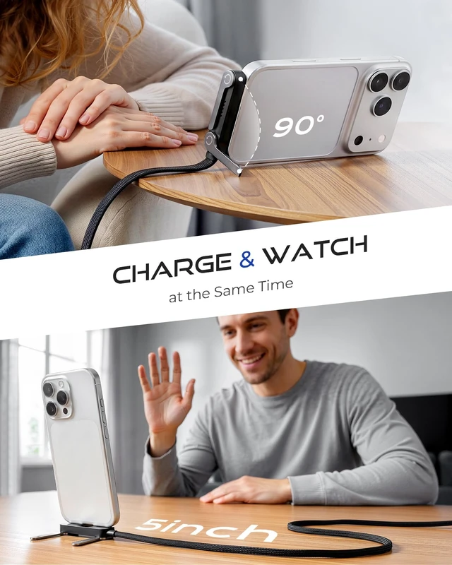 Alt view image 3 of 5 - USB C to USB C Cable, 240W Fast Charging Cable with Built-in Phone Stand