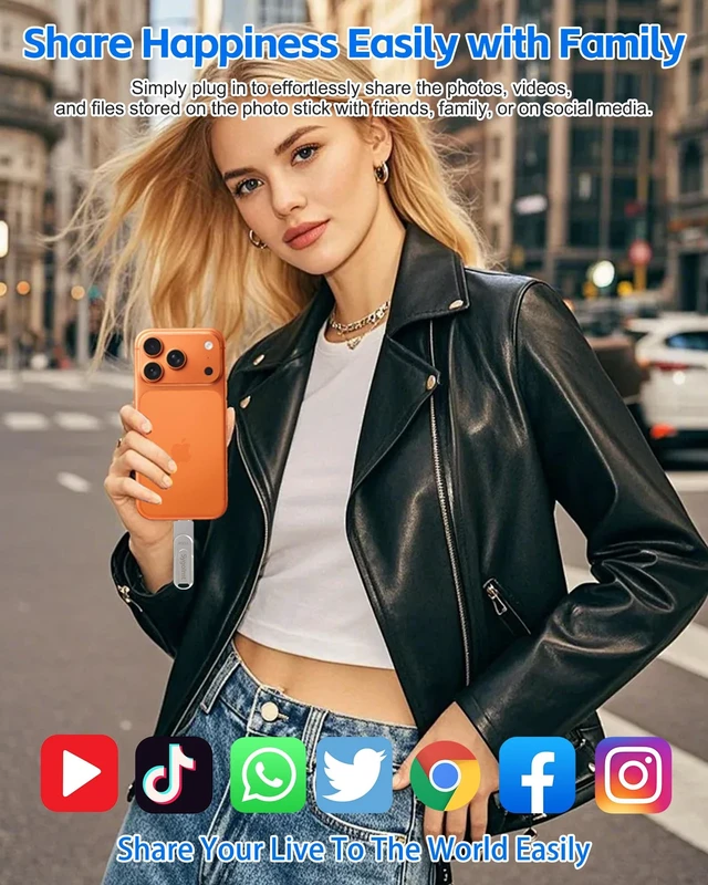 Alt view image 4 of 5 - 512GB Flash Drive for iPhone Photo Stick Thumb Drive, USB Memory Stick iPhone Flash Drive for Photos Jump Drive Portable External Easy Backup Photo Storage for Phone/Android/PC/Laptop/Tablet (Grey)