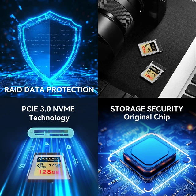 Alt view image 5 of 5 - KINGDATA 128GB CFexpress Type B Memory Card, RAW 8K Video and Photo, CF Express Memory Cards for Cameras