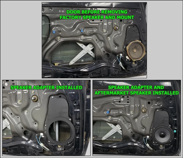 Alt view image 3 of 3 - 6 1/2" 6.5" Front Door Speaker Adapter Spacer Rings Compatible With 95-04 Toyota Tacoma Front Doors- SAK147_55-1 Pair