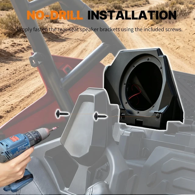 Alt view image 3 of 5 - HugeUTV 6.5" Sport Speaker Enclosures for Polaris RZR PRO XP XP4 LE