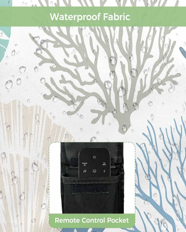 Alt view image 3 of 5 - Coastal Outdoor TV Cover 36-39 Inches, Weatherproof & Waterproof, Summer Beach Blue Teal Coral, Nautical Starfish Screen Protectors