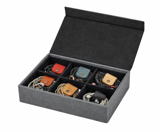 Main image of MITER Carrying Case for FiiO iBasso Sony Shanling HiBy Cayin Astell&Kern Questyle, Handmade Acrylic Window Hard Storage Box for IEM Earphones + Audio Player (Black-6 Earphone Slot)