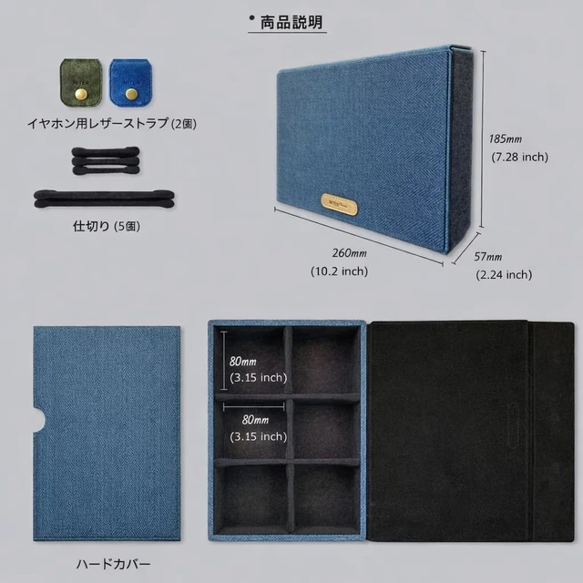 Alt view image 2 of 5 - MITER Carrying Case for FiiO iBasso Sony Shanling HiBy Cayin Astell&Kern Questyle, Handmade Acrylic Window Hard Storage Box for IEM Earphones + Audio Player (Black-6 Earphone Slot)