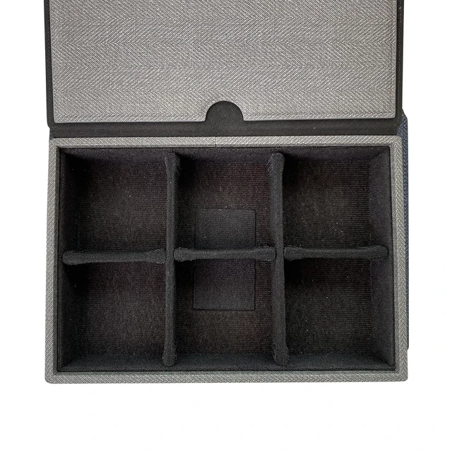 Alt view image 4 of 5 - MITER Carrying Case for FiiO iBasso Sony Shanling HiBy Cayin Astell&Kern Questyle, Handmade Acrylic Window Hard Storage Box for IEM Earphones + Audio Player (Black-6 Earphone Slot)