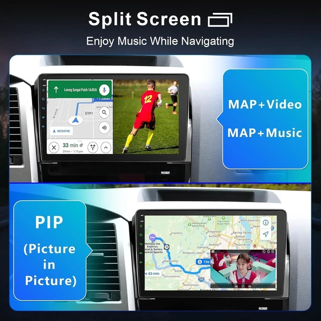 Alt view image 5 of 5 - Car Radio for Toyota Tundra 2007-2013 Sequoia 2008-2012 with Wireless CarPlay & Android Auto, 10 Inch Toyota Tundra Stereo Head Unit with BluetoothGPS Navigation FM Radio