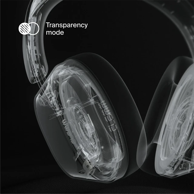 Alt view image 4 of 5 - Clemm Ambience Over-Ear Headphones, Active Noise Canceling & Transparency Mode, 65H Playtime, Bluetooth, 40mm Drivers, Built-in Mic, Memory Foam Earcups, Aux Cable Included, Graphite