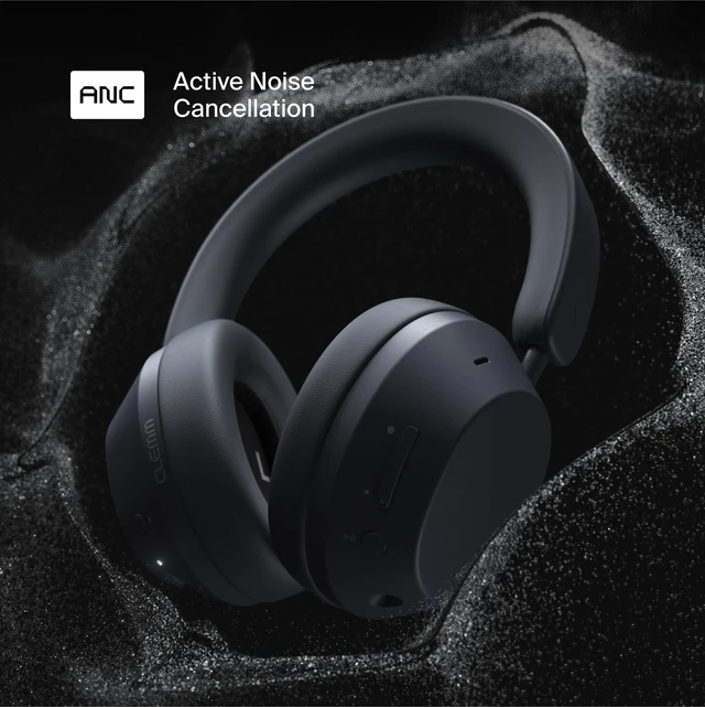 Alt view image 3 of 5 - Clemm Ambience Over-Ear Headphones, Active Noise Canceling & Transparency Mode, 65H Playtime, Bluetooth, 40mm Drivers, Built-in Mic, Memory Foam Earcups, Aux Cable Included, Graphite