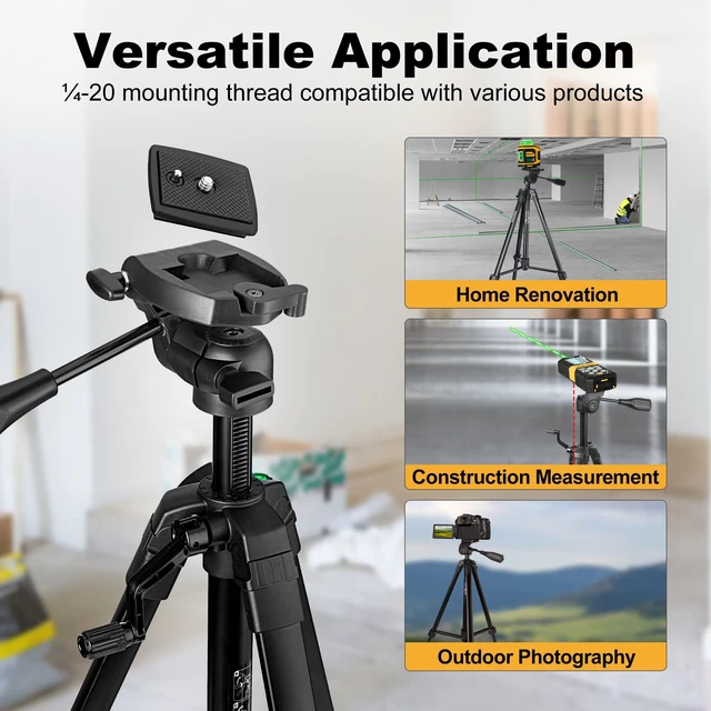 Alt view image 2 of 5 - PREXISO 61 Inch Professional Laser Level Tripod Adjustable, Sturdy Aluminum