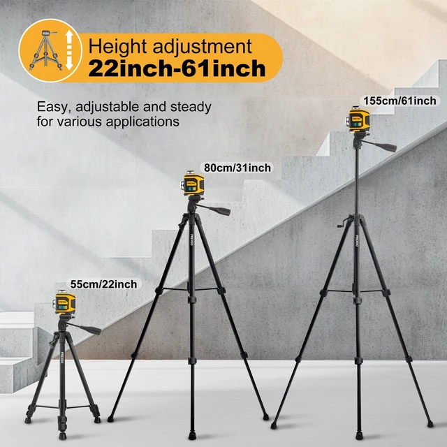 Alt view image 3 of 5 - PREXISO 61 Inch Professional Laser Level Tripod Adjustable, Sturdy Aluminum