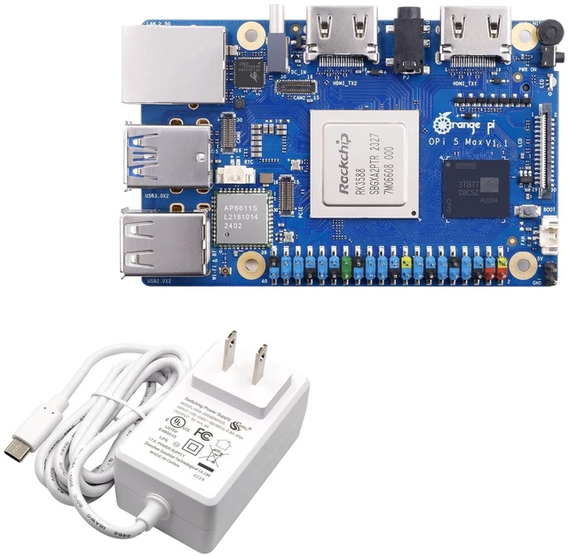 Main image of Orange Pi 5 Max 16GB RAM LPDDR5 Rockchip RK3588 Development Board, 8K Video Decoding 2.4GHz Frequency M.2 PCIE 2.5G LAN Wi-Fi 6E+BT 5.3/BLE Single Board Computer with Supply