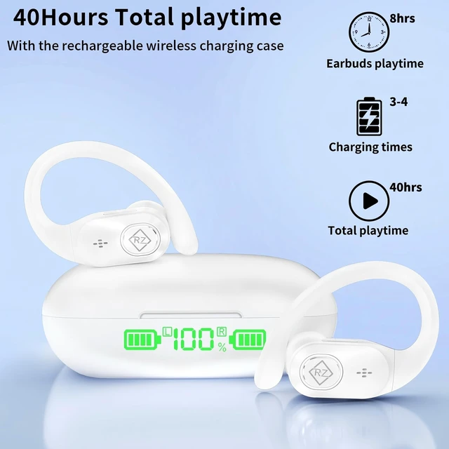 Alt view image 4 of 5 - Orancu Wireless Earbuds with Ear Hooks 96H Playtime for iPhone Android