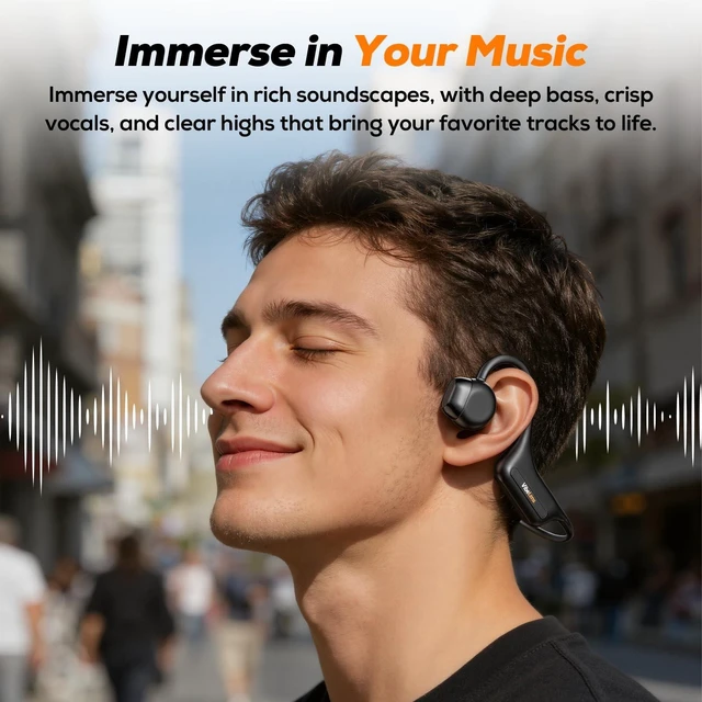 Alt view image 3 of 5 - VibeLens MusicCam Worlds 1st Bone Conduction Headphones with Camera, Hand-Free POV Camera Headphones, IP68 Water & Sweat Resistant, AI Functions, Open-Ear Bluetooth Wireless Sport Earphones wit