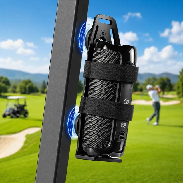 Main image of ZHSHICT Magnetic Speaker Mount for Golf Cart, Adjustable Strap Holder