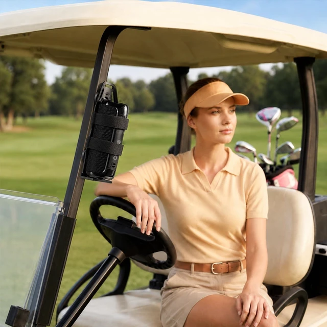 Alt view image 2 of 5 - ZHSHICT Magnetic Speaker Mount for Golf Cart, Adjustable Strap Holder