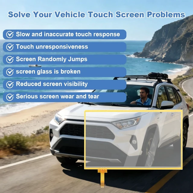 Alt view image 5 of 5 - C070VTN01 Navigation Touch Screen Glass Digitizer, Compatible with 2014-2018 Toyota RAV4 2015-2017 Toyota Camry, 7 Inch 12-Pin Touchscreen Glass Digitizer
