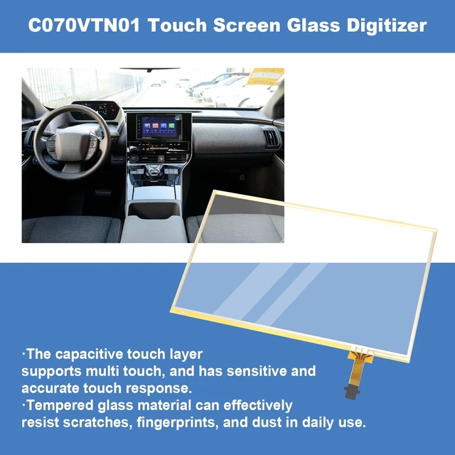 Alt view image 4 of 5 - C070VTN01 Navigation Touch Screen Glass Digitizer, Compatible with 2014-2018 Toyota RAV4 2015-2017 Toyota Camry, 7 Inch 12-Pin Touchscreen Glass Digitizer