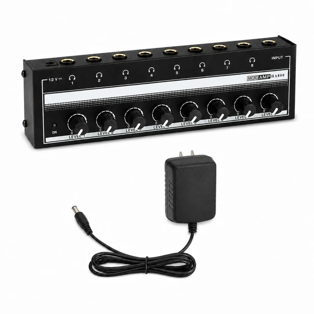Main image of EAJONC 8-Channel 6.35mm Stereo Headphone Amplifier with Volume Control