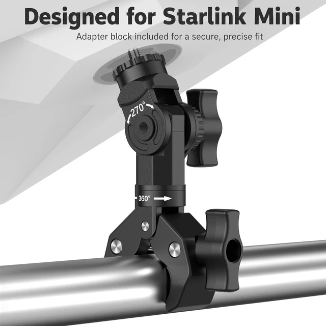 Alt view image 2 of 5 - Starlink Mini Mount Clamp, Adjustable Pole Bracket with Pipe Adapter for RV