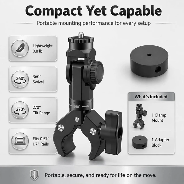 Alt view image 5 of 5 - Starlink Mini Mount Clamp, Adjustable Pole Bracket with Pipe Adapter for RV