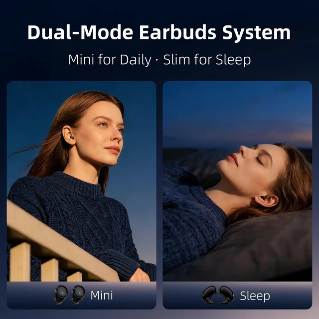 Alt view image 3 of 5 - CUAUUO Flat Sleep Earbuds Mini Invisible Tiny Wireless Ear Buds, Wireless Hidden Small Sleeping Headphones for Side Sleepers, Discreet in-Ear Earphones for Small Ear Canals, Women & Work