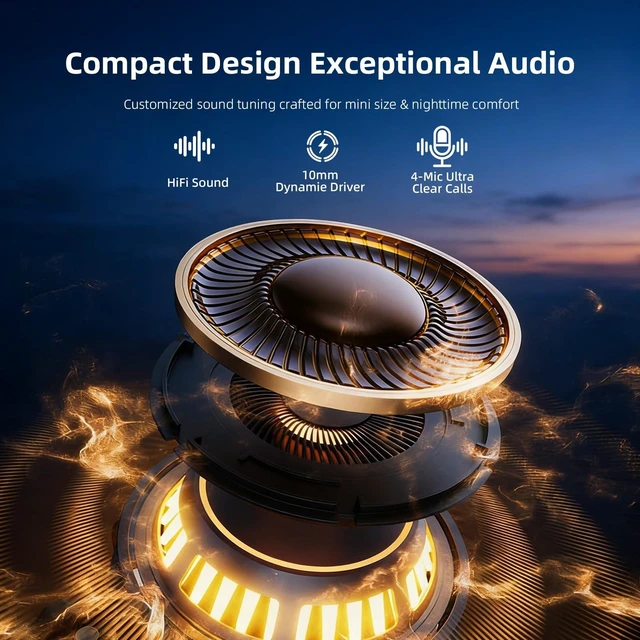 Alt view image 5 of 5 - CUAUUO Flat Sleep Earbuds Mini Invisible Tiny Wireless Ear Buds, Wireless Hidden Small Sleeping Headphones for Side Sleepers, Discreet in-Ear Earphones for Small Ear Canals, Women & Work