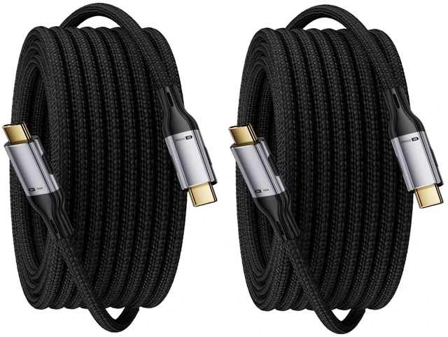 Main image of USB C to USB C Cable long, 20Gbps Data Transfer, 100W PD Fast Charging, 8K@60Hz Video Support, Durable Braided Nylon, Type C Compatible for iPhone 17, MacBook Pro Air, Portable Monitor(20FT+20FT)