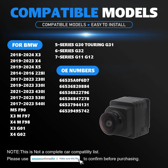 Alt view image 2 of 5 - 66536820884 Park Assist Backup Reverse Camera for BMW X3 X4 X5 2018-2024