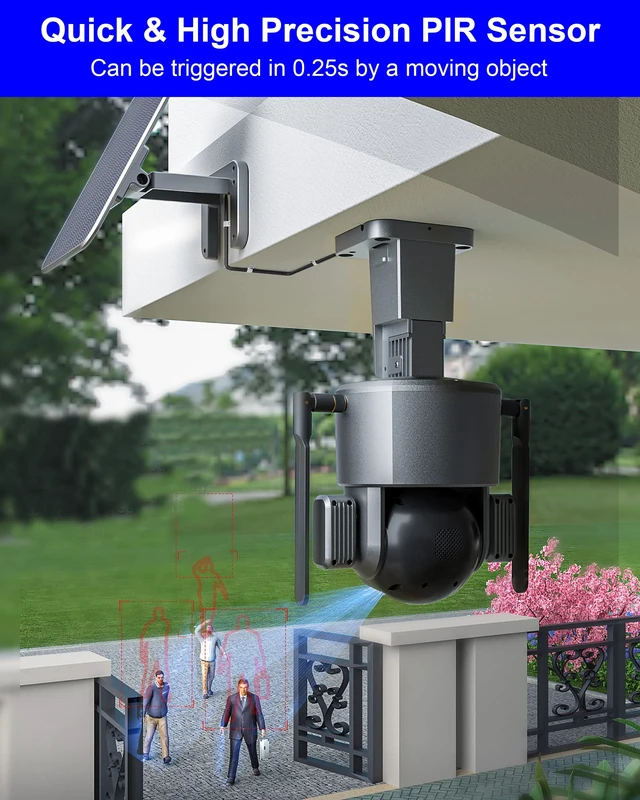 Alt view image 5 of 5 - Sky Tower 4MP UHD 4G/5G LTE Cellular Wireless Dual Cameras Solar Panel Waterproof Two-Way Talk Outdoor Surveillance Cameras, Cloud Storage & Free Data (4MP Digital 20X Zoom)