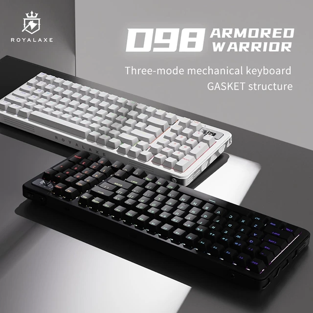 Alt view image 2 of 5 - ROYALAXE Compute Keyboard, Wireless Gaming Keyboard with Triple Mode