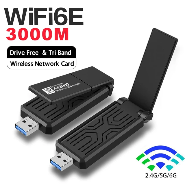 Alt view image 2 of 5 - Gaming USB WiFi Adapter for PC, Tri-Band WiFi 6E Wireless Network Dongle