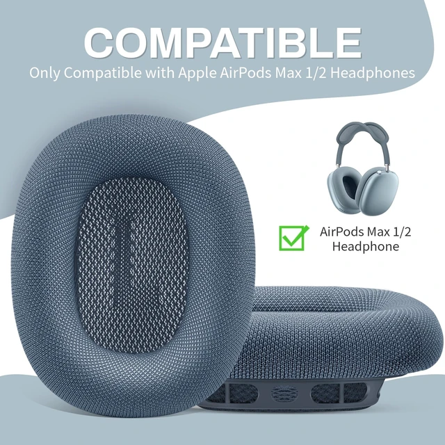 Alt view image 5 of 5 - Ear Cushions for AirPods Max, Original Silicone Noise Reduction (Blue)
