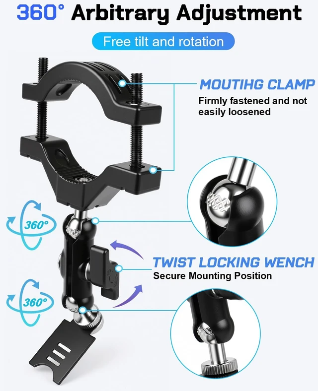 Alt view image 3 of 5 - Xislet Universal Radar Detector Mount, Rearview Mirror Rod Radar Bracket