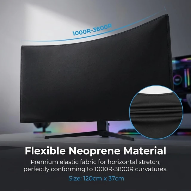 Alt view image 2 of 5 - Neoprene 49 Inch Curved Monitor Cover for Samsung Odyssey G9 LG ASUS MSI