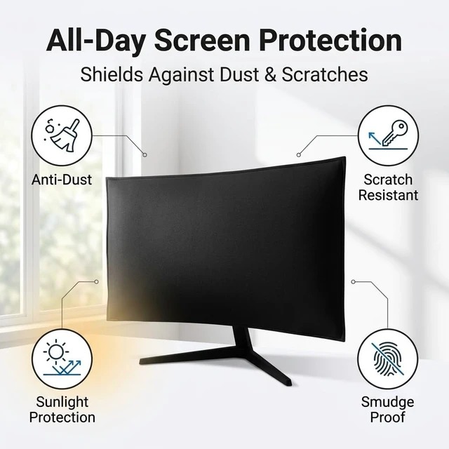 Alt view image 5 of 5 - Neoprene 49 Inch Curved Monitor Cover for Samsung Odyssey G9 LG ASUS MSI