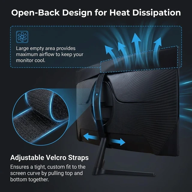 Alt view image 3 of 5 - Neoprene 49 Inch Curved Monitor Cover for Samsung Odyssey G9 LG ASUS MSI