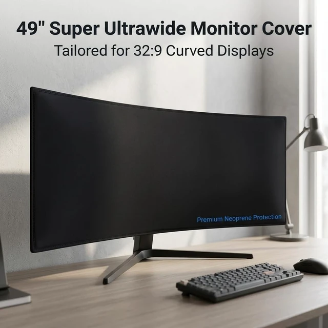 Alt view image 4 of 5 - Neoprene 49 Inch Curved Monitor Cover for Samsung Odyssey G9 LG ASUS MSI