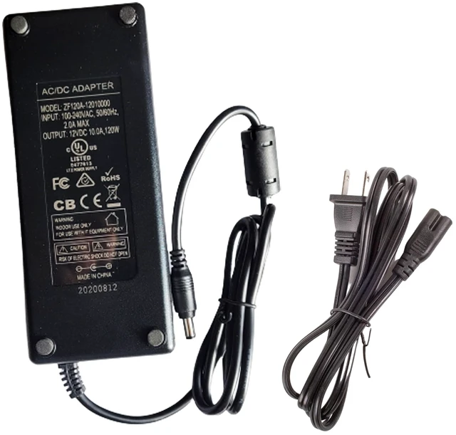 Main image of UL Listed AC 100-240V to DC 12V 10A 120w LED Light AC Adapter High Power Switching Power Supply US Plug for LED Strip Light