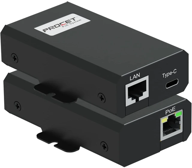 Main image of PROCET 10G PoE Splitter, 25W 10 Gigabit PoE to USB C PD & RJ45 Ethernet Connectivity Adapter for eero 6/7, Wireless AP, Tablet, iPad, Google TV, USB C Hub, Digital Display, Smart Home Hub