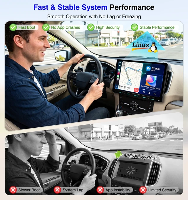 Alt view image 4 of 5 - 10.1" QLED Double DIN Car Stereo with Wireless CarPlay and Android Auto